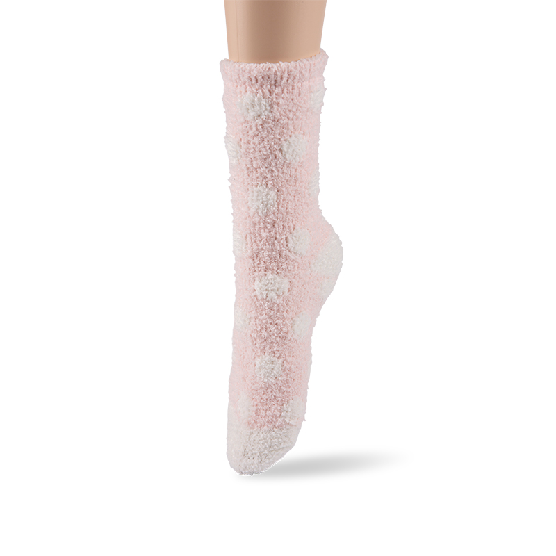 RZ025 Half-Brushed Cozy Polka Dot Striped Warm Women’s Boot Socks