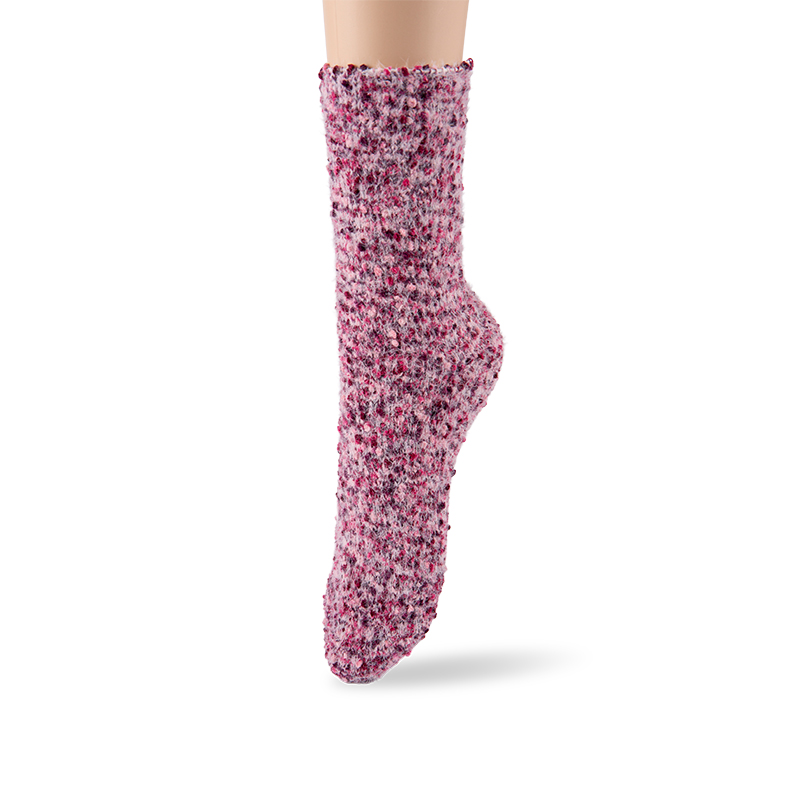 RZ008 Colorful Bubble Feather Yarn Single-Layer Women’s Boot Socks