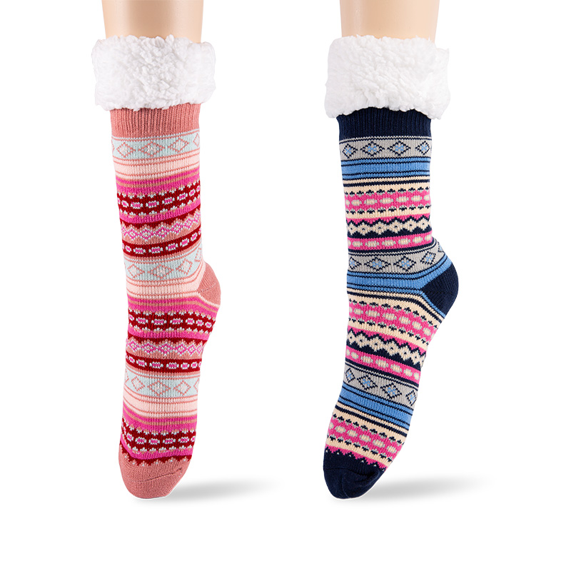 RZ016-1 Acrylic Cotton Fleece Bohemian Style Warm Non Slip Women’s Cabin Socks