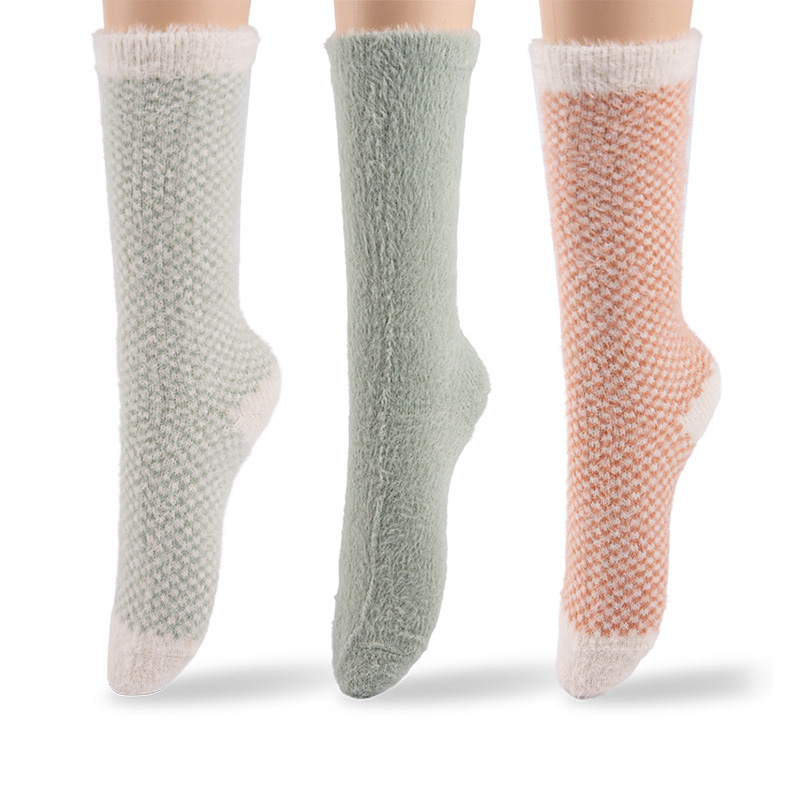 RZ166 Faux Mink Fleece Autumn Story Thermal Women’s Boot Socks