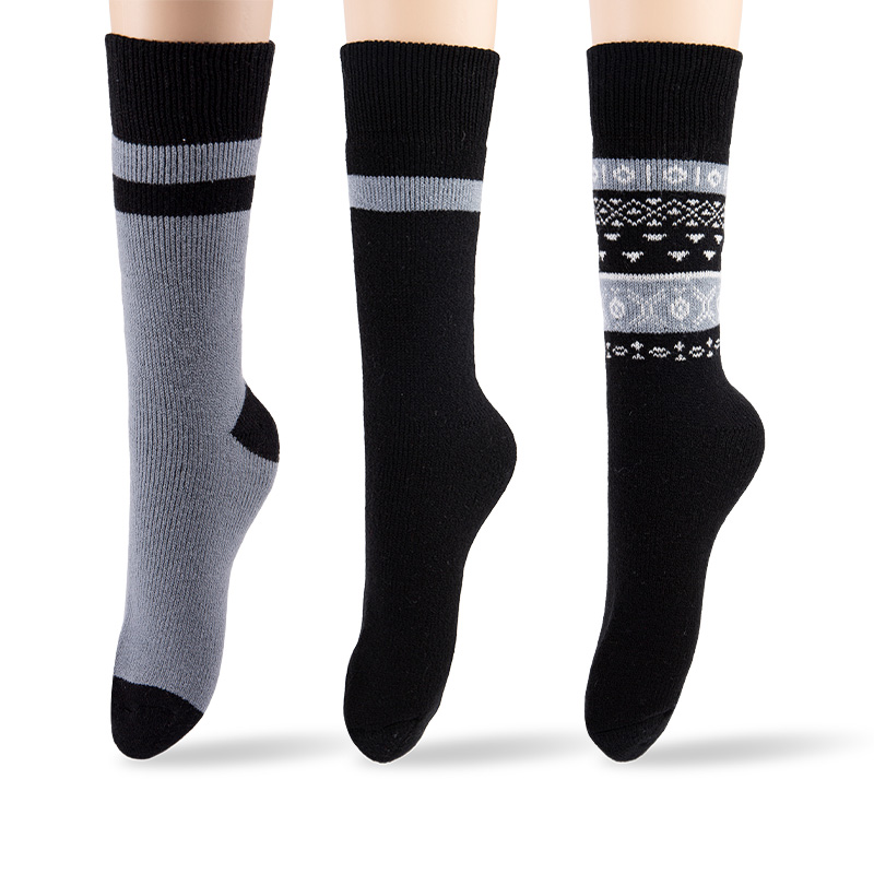RZ249 Minimalist Elegant Thickened Men's Boot Socks with Brushed Terry Lining