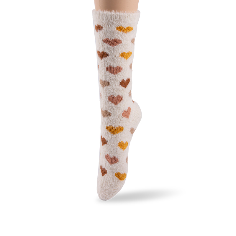 RZ166 Faux Mink Fleece Autumn Story Thermal Women’s Boot Socks