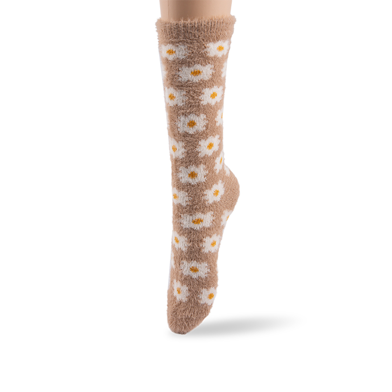RZ166 Faux Mink Fleece Autumn Story Thermal Women’s Boot Socks