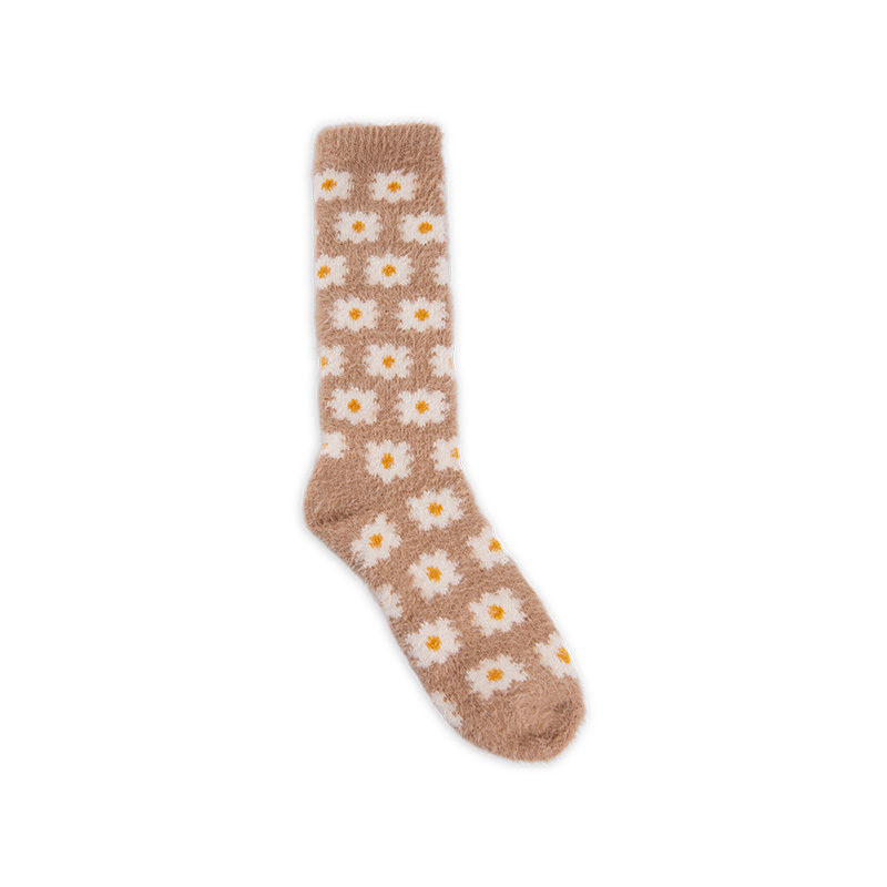 RZ166 Faux Mink Fleece Autumn Story Thermal Women’s Boot Socks