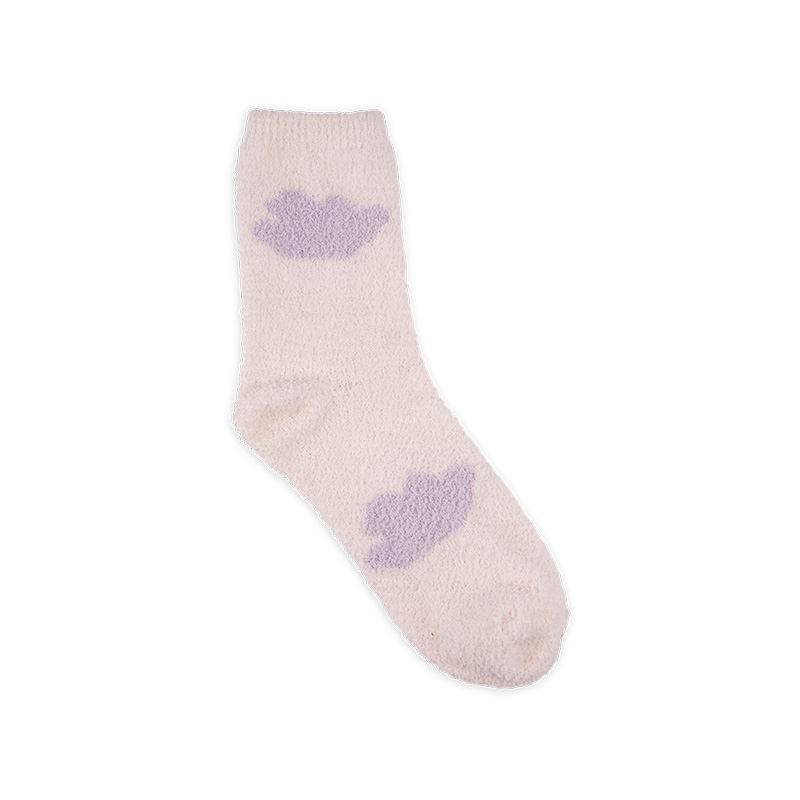 RZ095 Soft Cloud Lavender Pink Light Fleece Women’s Boot Socks