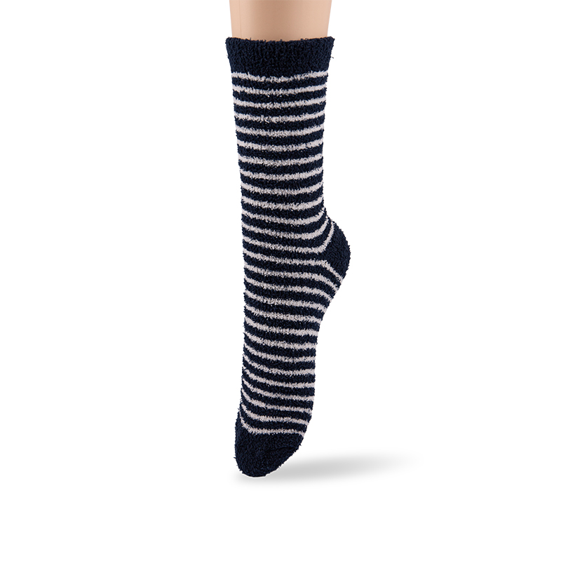 RZ144 Half-Brushed Snowflake Striped Soft Warm Mid-Calf Women’s Boot Socks
