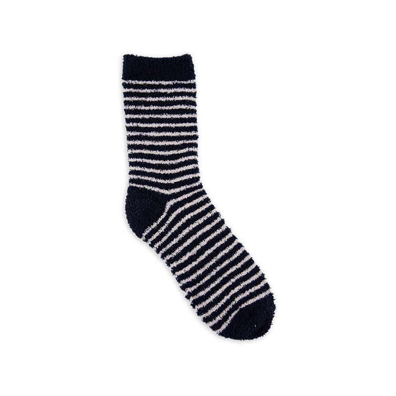 RZ144 Half-Brushed Snowflake Striped Soft Warm Mid-Calf Women’s Boot Socks