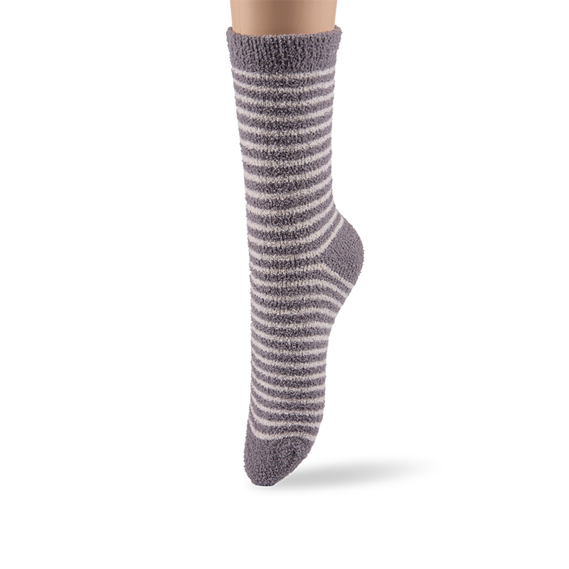RZ144 Half-Brushed Snowflake Striped Soft Warm Mid-Calf Women’s Boot Socks