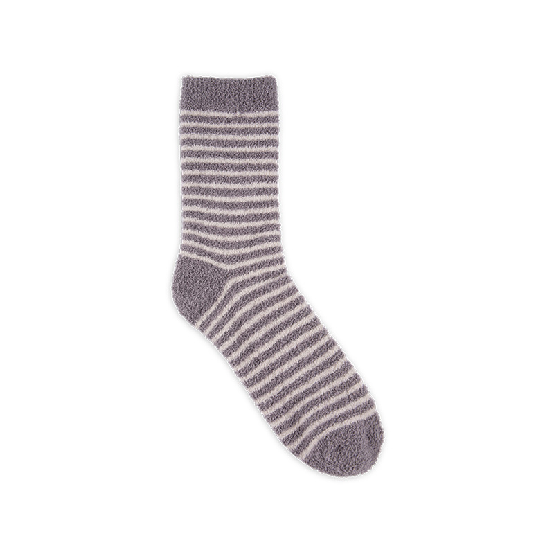 RZ144 Half-Brushed Snowflake Striped Soft Warm Mid-Calf Women’s Boot Socks