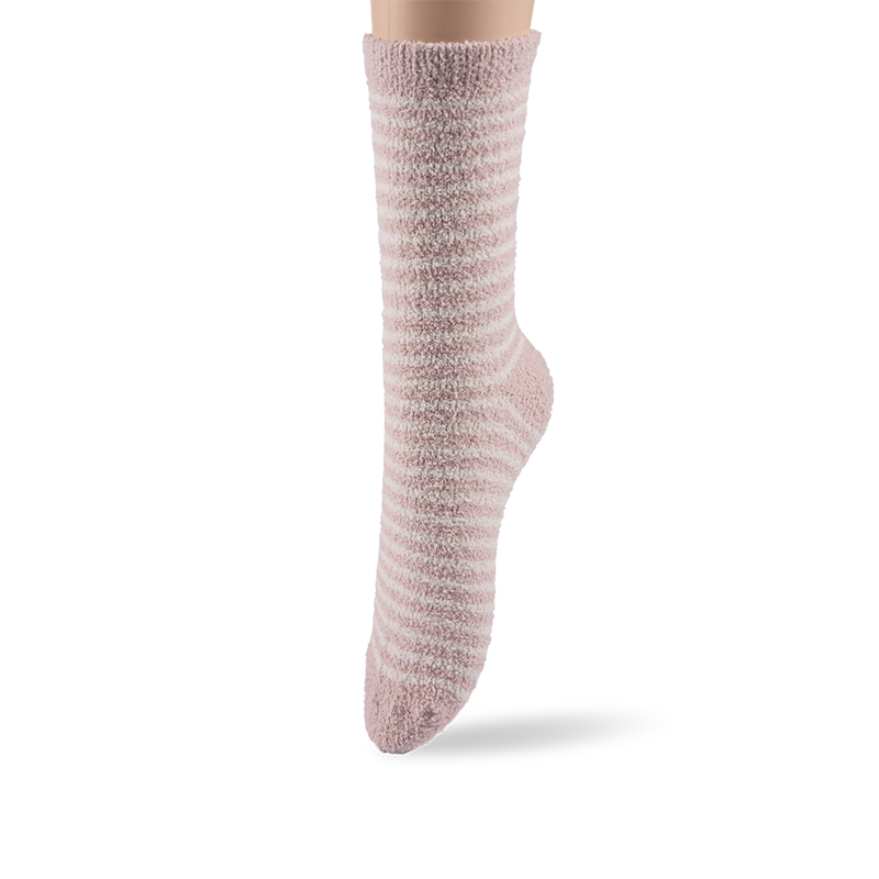 RZ144 Half-Brushed Snowflake Striped Soft Warm Mid-Calf Women’s Boot Socks