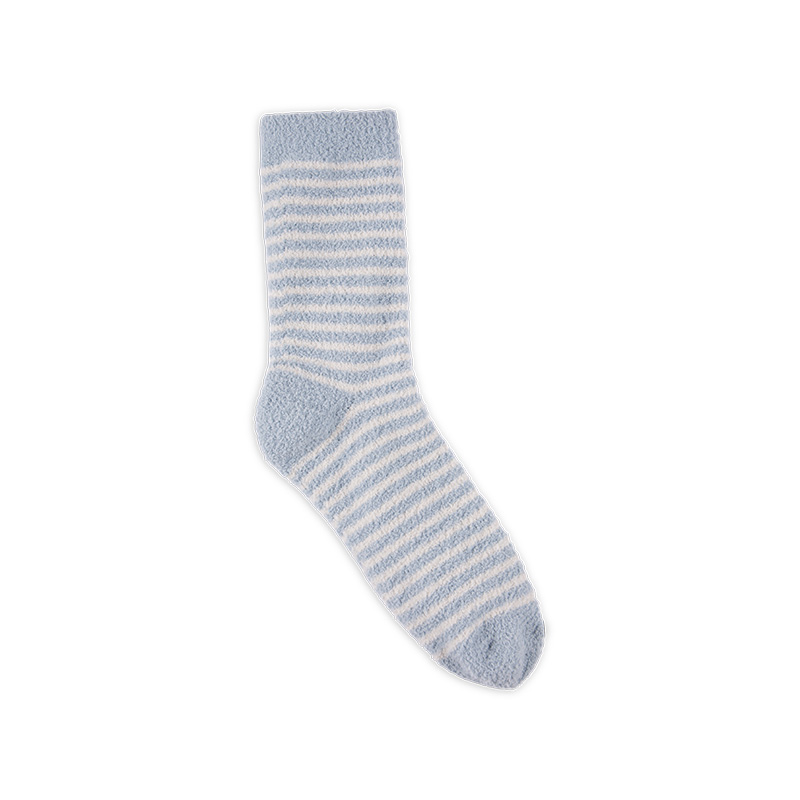 RZ144 Half-Brushed Snowflake Striped Soft Warm Mid-Calf Women’s Boot Socks