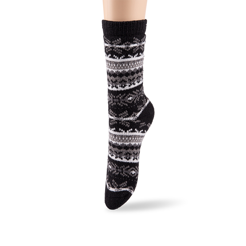 RZ119 Warm Fleece Textured Vintage Single-Layer Women’s Boot Socks