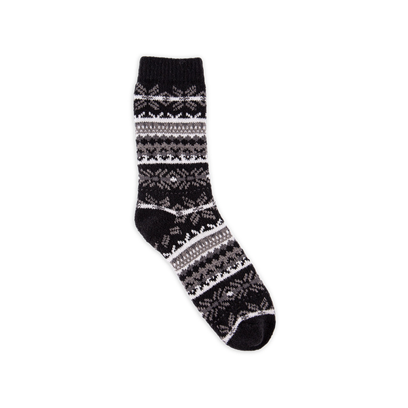 RZ119 Warm Fleece Textured Vintage Single-Layer Women’s Boot Socks