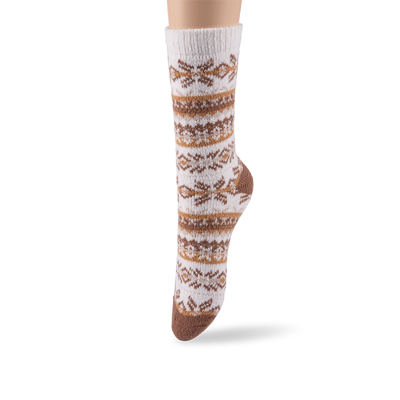 RZ119 Warm Fleece Textured Vintage Single-Layer Women’s Boot Socks