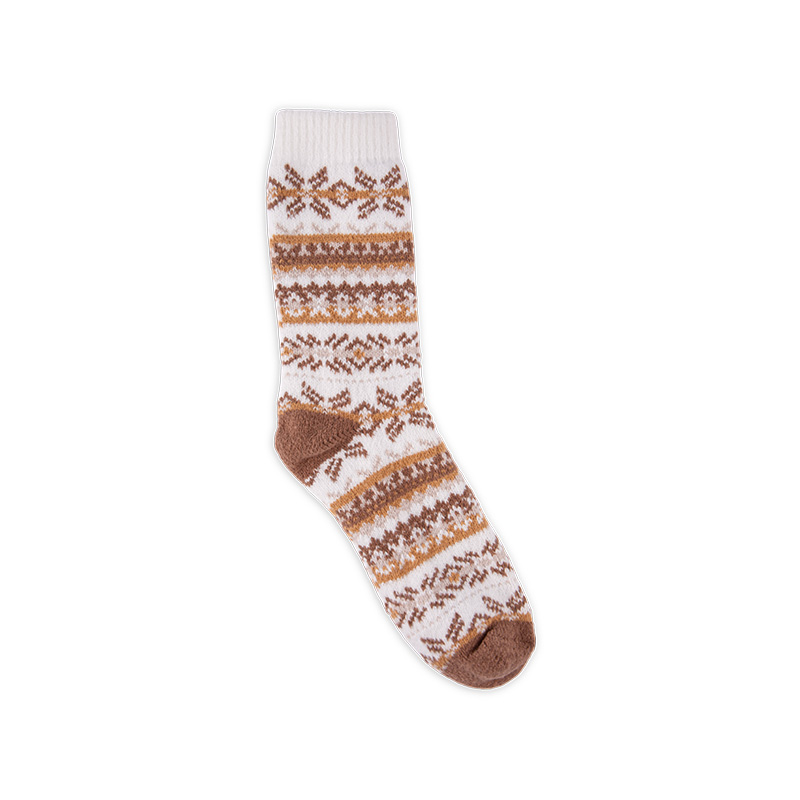 RZ119 Warm Fleece Textured Vintage Single-Layer Women’s Boot Socks