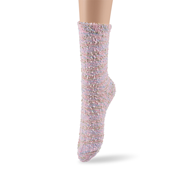RZ125 Playful Candy Color Fuzzy Speckled Mid-Calf Women’s Boot Socks