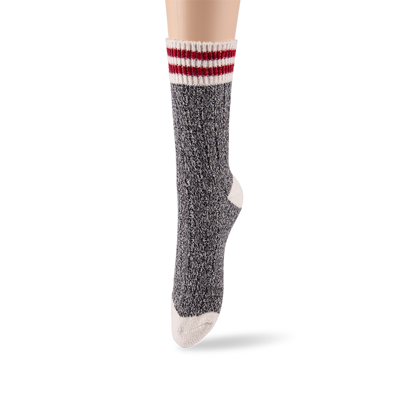 RZ100 Polyester Fleece Textured Contrast Color Mid-Calf Women’s Boot Socks