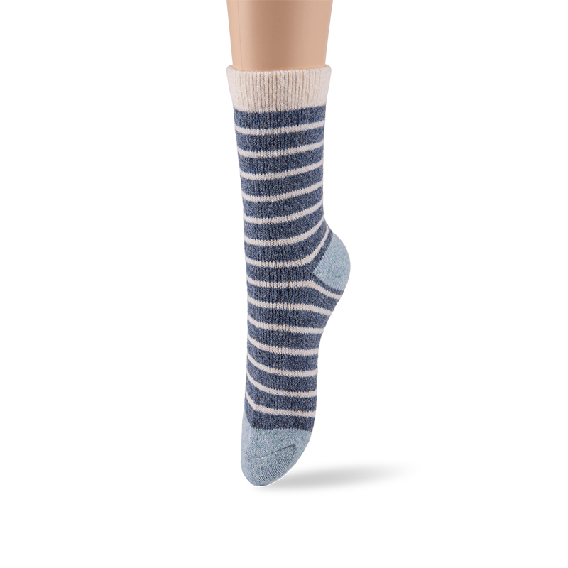RZ121 Blue Tone Striped Soft Warm Mid-Calf Women’s Boot Socks