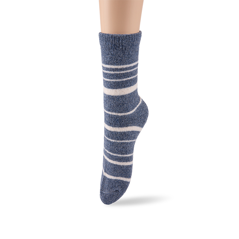 RZ121 Blue Tone Striped Soft Warm Mid-Calf Women’s Boot Socks