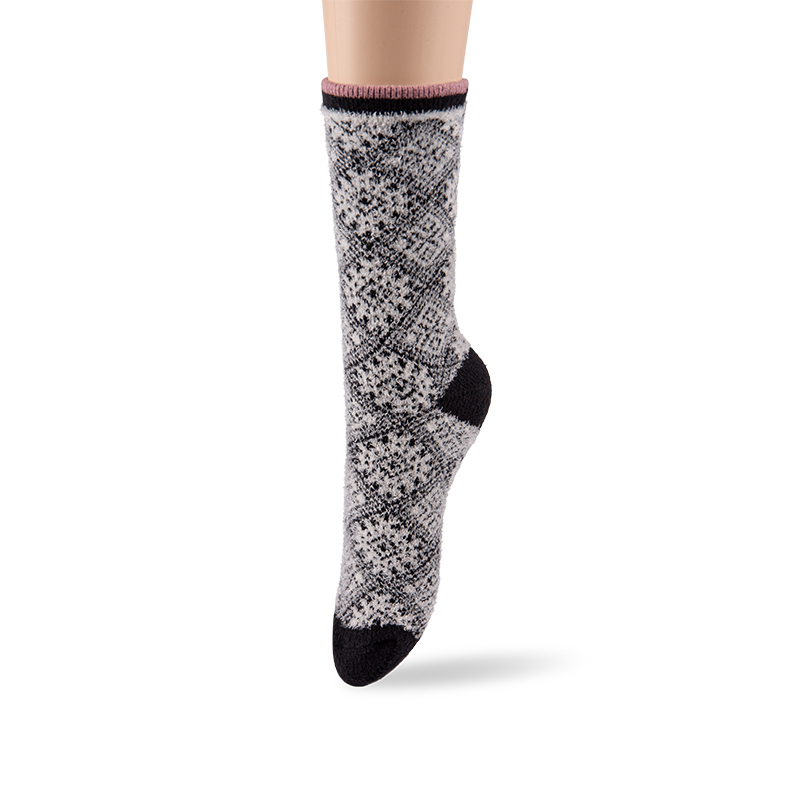 RZ096 Feather Yarn Velvet Vintage Ethnic Style Soft Warm Women’s Boot Socks