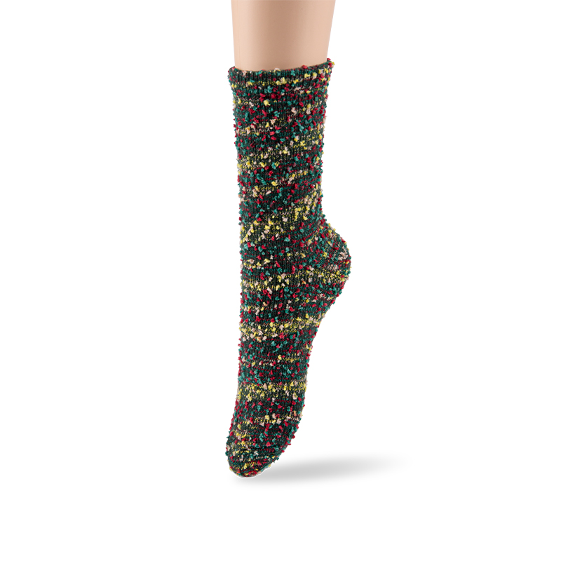 RZ125 Playful Candy Color Fuzzy Speckled Mid-Calf Women’s Boot Socks