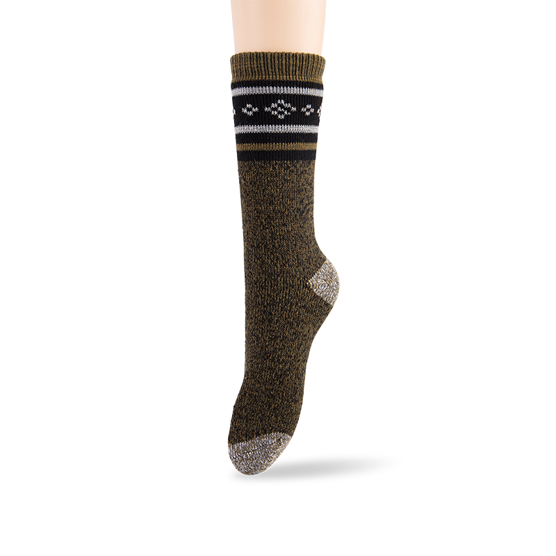 RZ114-1 Vintage Heather Gray Thickened Men's Cabin Socks with Brushed Terry Lining