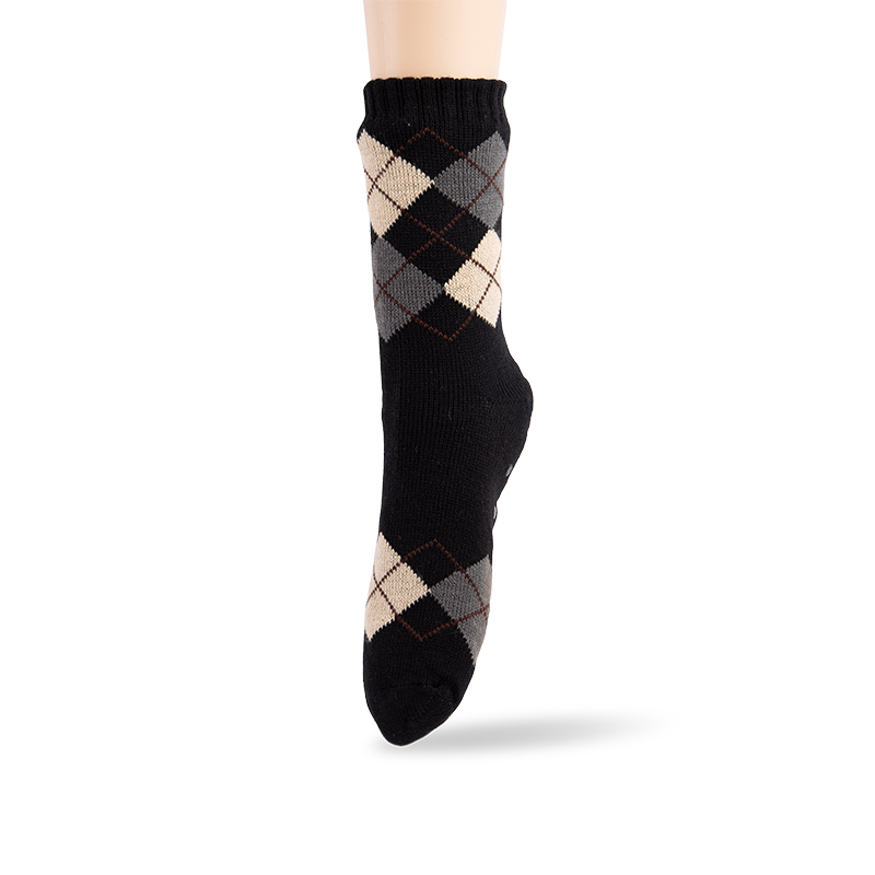 RZ299 Men's Classic Vintage Thick Warm Anti-Slip Cabin Socks with Sherpa Fleece Lining