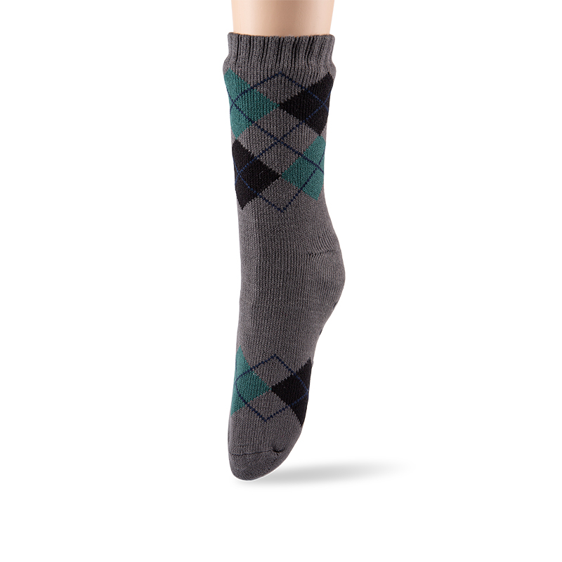 RZ299 Men's Classic Vintage Thick Warm Anti-Slip Cabin Socks with Sherpa Fleece Lining