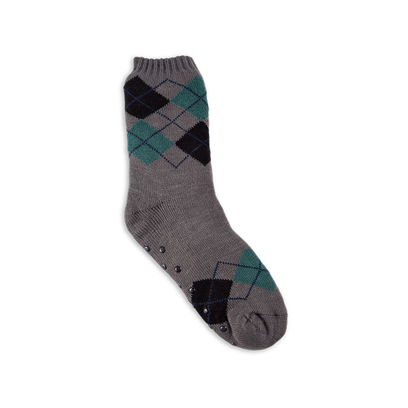 RZ299 Men's Classic Vintage Thick Warm Anti-Slip Cabin Socks with Sherpa Fleece Lining