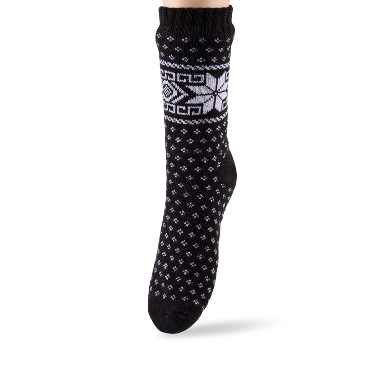 RZ299 Men's Classic Vintage Thick Warm Anti-Slip Cabin Socks with Sherpa Fleece Lining