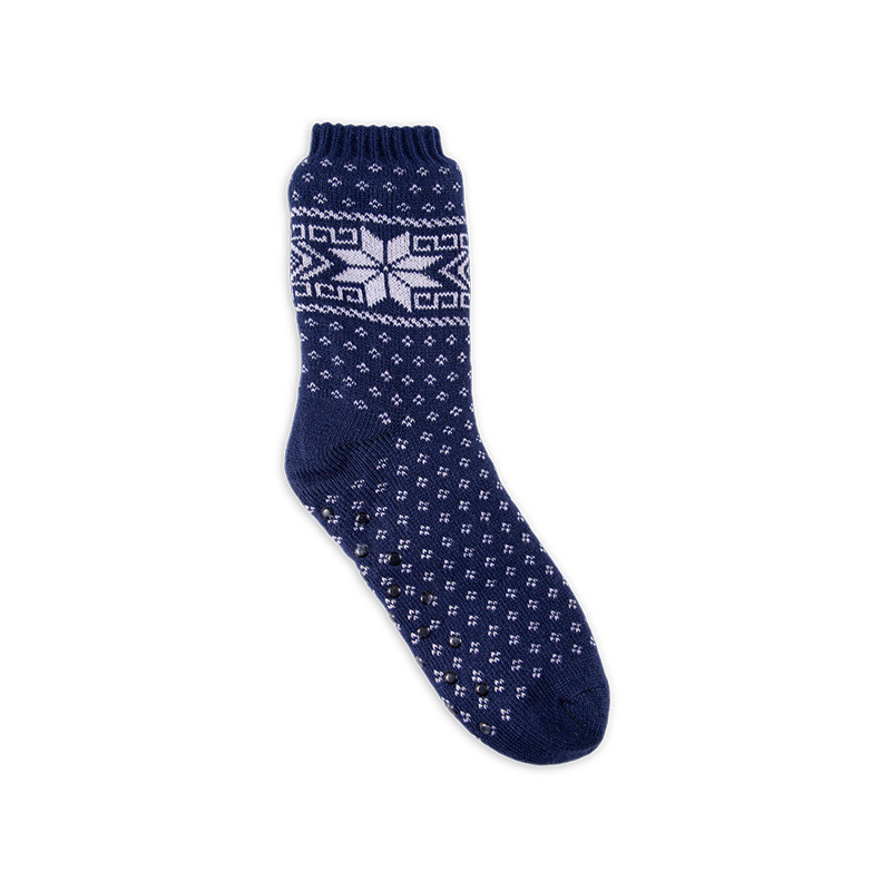 RZ299 Men's Classic Vintage Thick Warm Anti-Slip Cabin Socks with Sherpa Fleece Lining