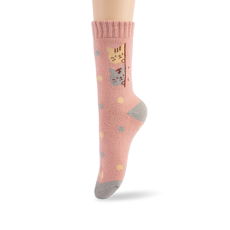 RZ038 Playful Brushed Acrylic Women’s Heat Retainer Socks