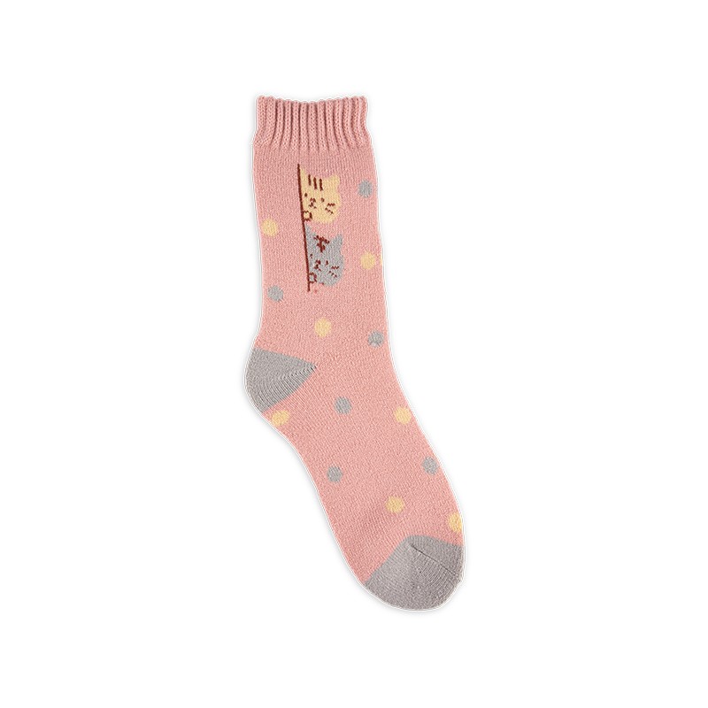 RZ038 Playful Brushed Acrylic Women’s Heat Retainer Socks