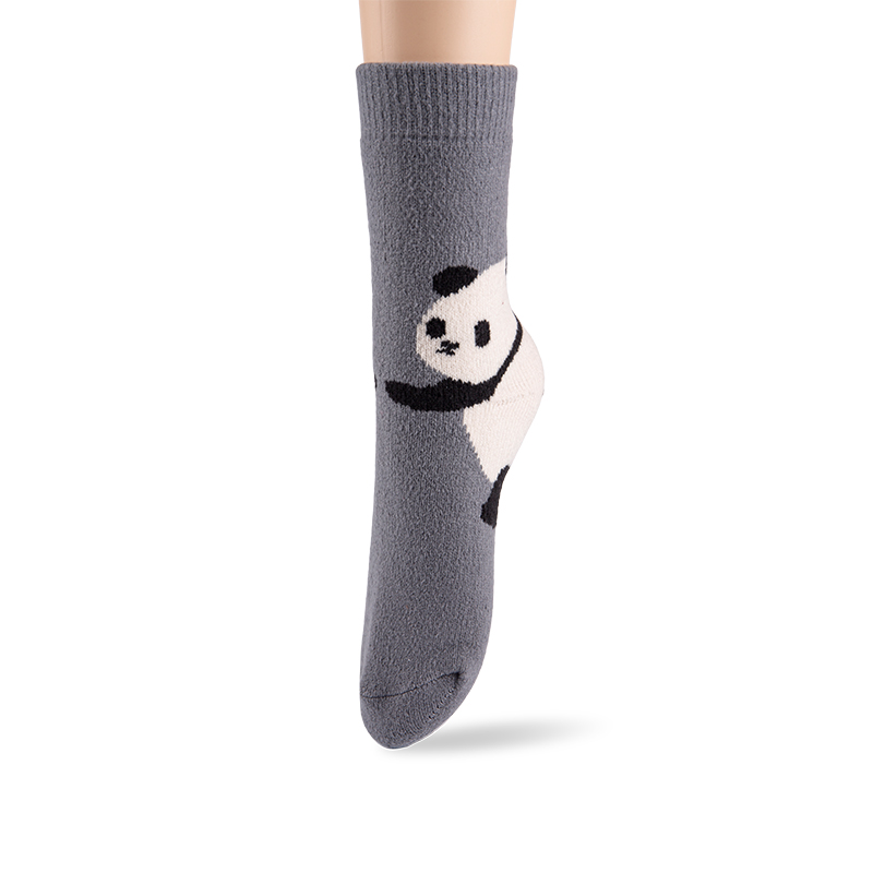 RZ229 Playful Animal Brushed Polyester Fleece Women’s Heat Retainer Socks
