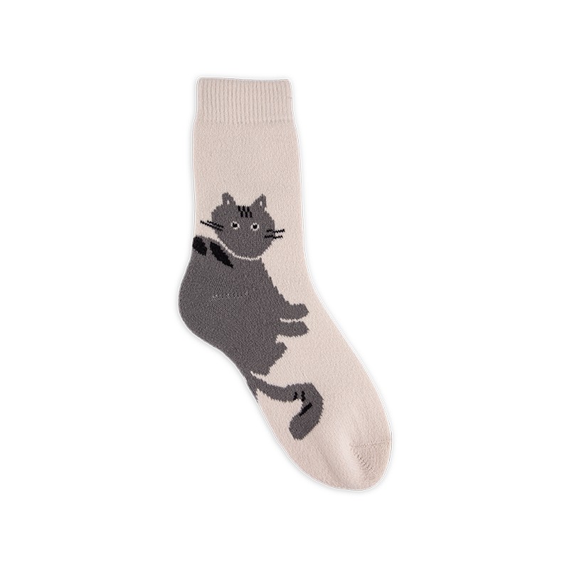 RZ229 Playful Animal Brushed Polyester Fleece Women’s Heat Retainer Socks