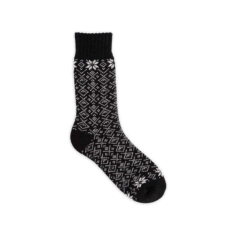 RZ157 Nordic Geometric Snowflake Brushed Acrylic Women’s Heat Retainer Socks