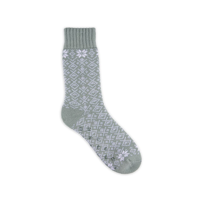 RZ157 Nordic Geometric Snowflake Brushed Acrylic Women’s Heat Retainer Socks
