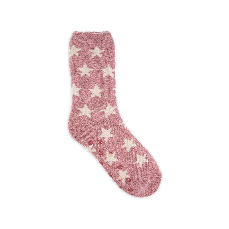RZ141 Star Pattern Terry Brushed Non Slip Women’s Heat Retainer Socks