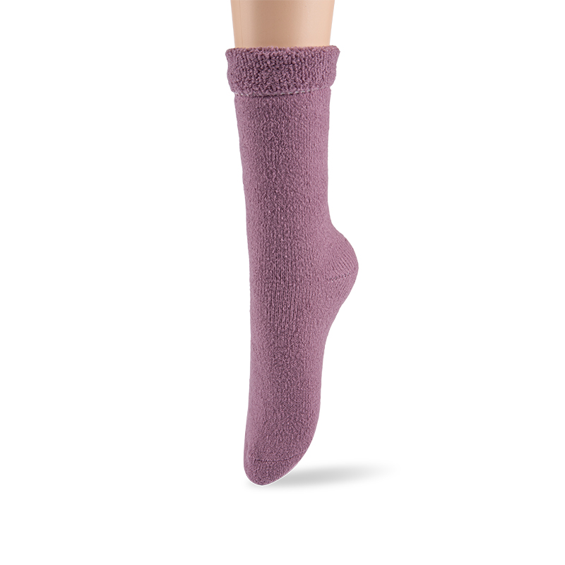 RZ280 Morandi Color Terry Polyester Fleece Warm Women’s Heat Retainer Socks