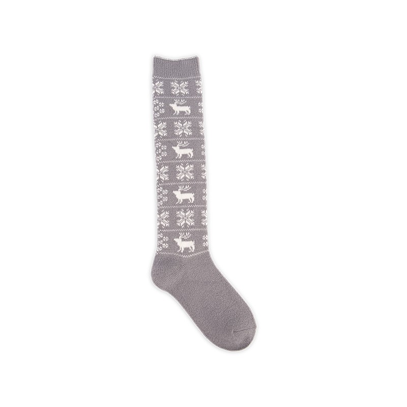 RZ292 Winter Reindeer Acrylic Soft Warm Knee High Socks