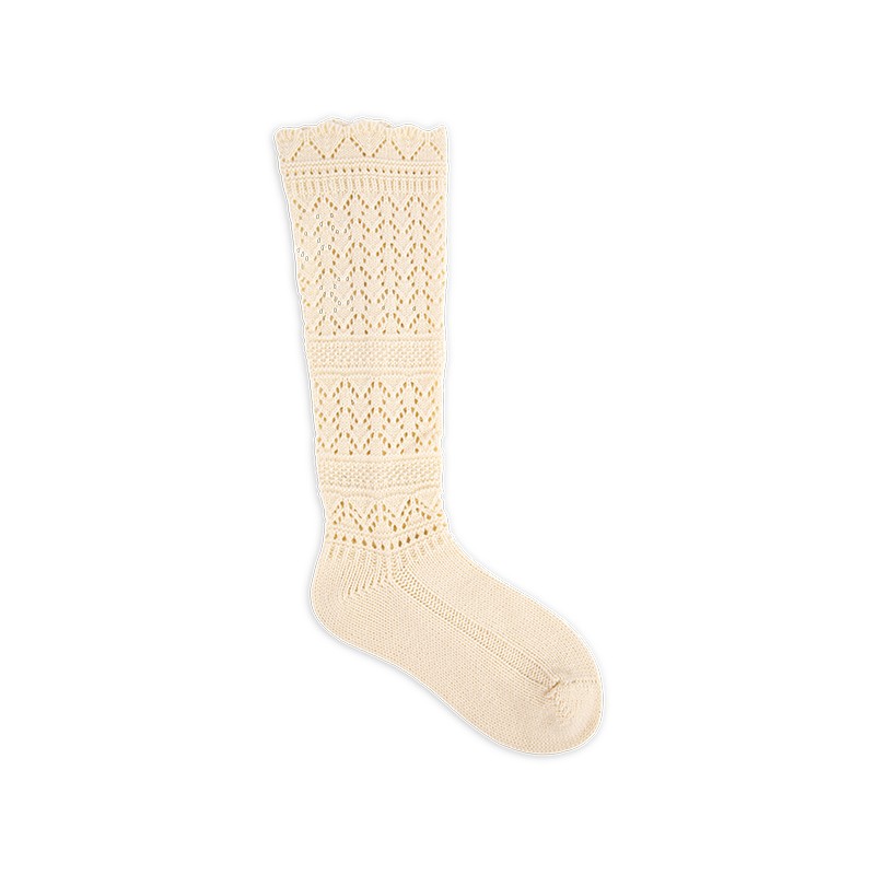 RZ271/284 Vintage Elegant Acrylic Hollow Cable Knit Knee High Socks