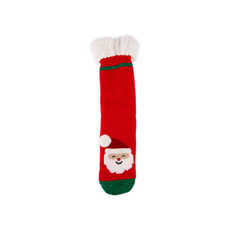 RZ130 Acrylic Cute Christmas Series Thick Sherpa Fleece Lined Non Slip Women’s Cabin Socks