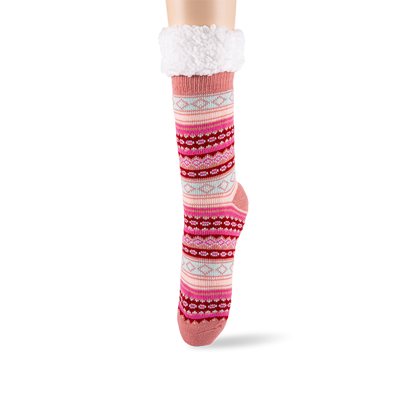 RZ016-1 Acrylic Cotton Fleece Bohemian Style Warm Non Slip Women’s Cabin Socks