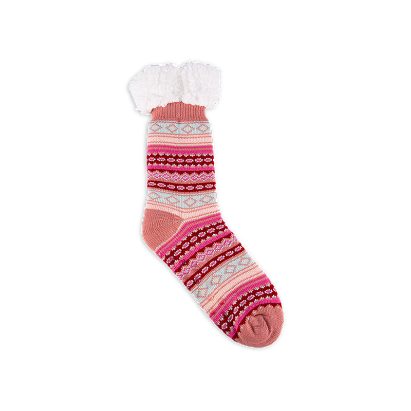 RZ016-1 Acrylic Cotton Fleece Bohemian Style Warm Non Slip Women’s Cabin Socks