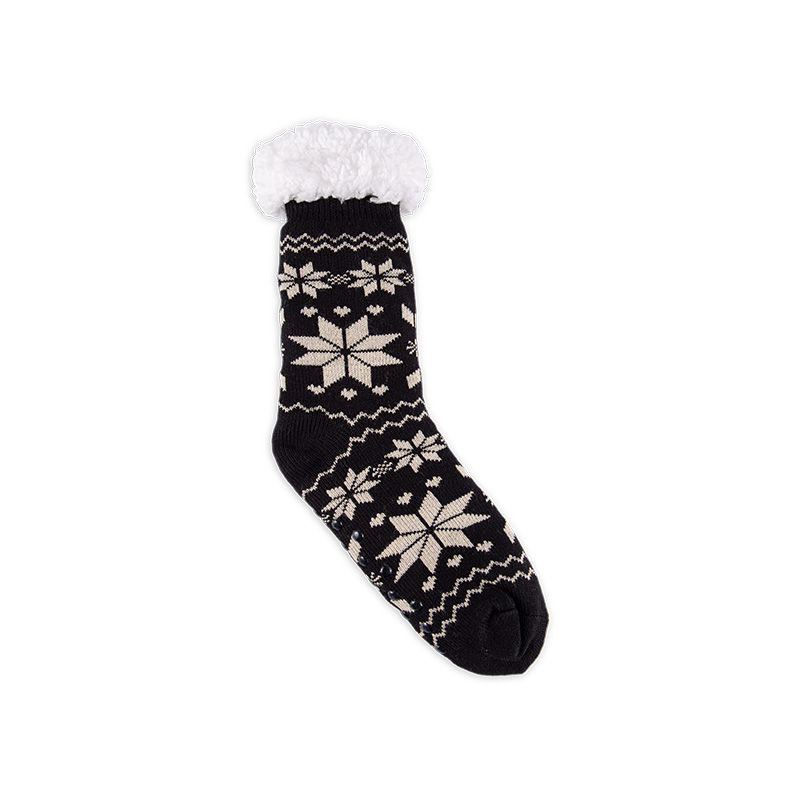 RZ016-1 Acrylic Cotton Fleece Nordic Snowflake Warm Non Slip Women’s Cabin Socks