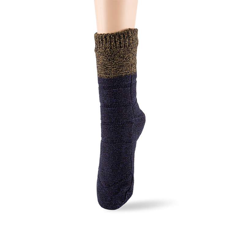 RZ159 Minimalist Color Block Acrylic Thick Double Layer Sherpa Fleece Lined Warm Non Slip Women’s Cabin Socks