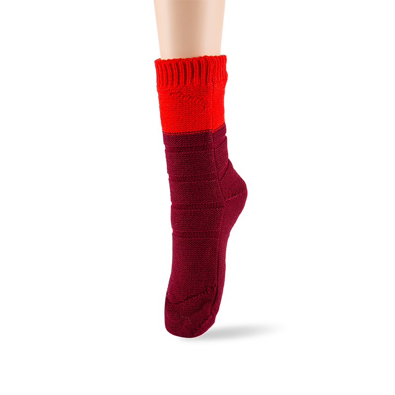 RZ159 Minimalist Color Block Acrylic Thick Double Layer Sherpa Fleece Lined Warm Non Slip Women’s Cabin Socks