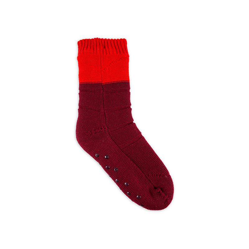 RZ159 Minimalist Color Block Acrylic Thick Double Layer Sherpa Fleece Lined Warm Non Slip Women’s Cabin Socks