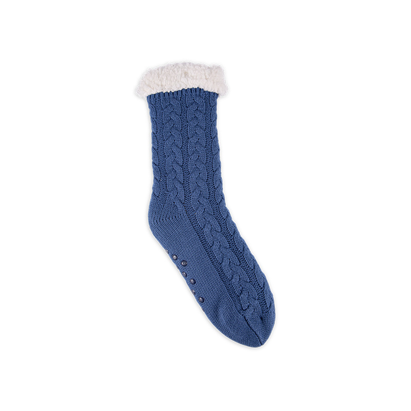 RZ045/RZ143 Classic Textured Cable Knit Thick Sherpa Fleece Lined Warm Non Slip Women’s Cabin Socks