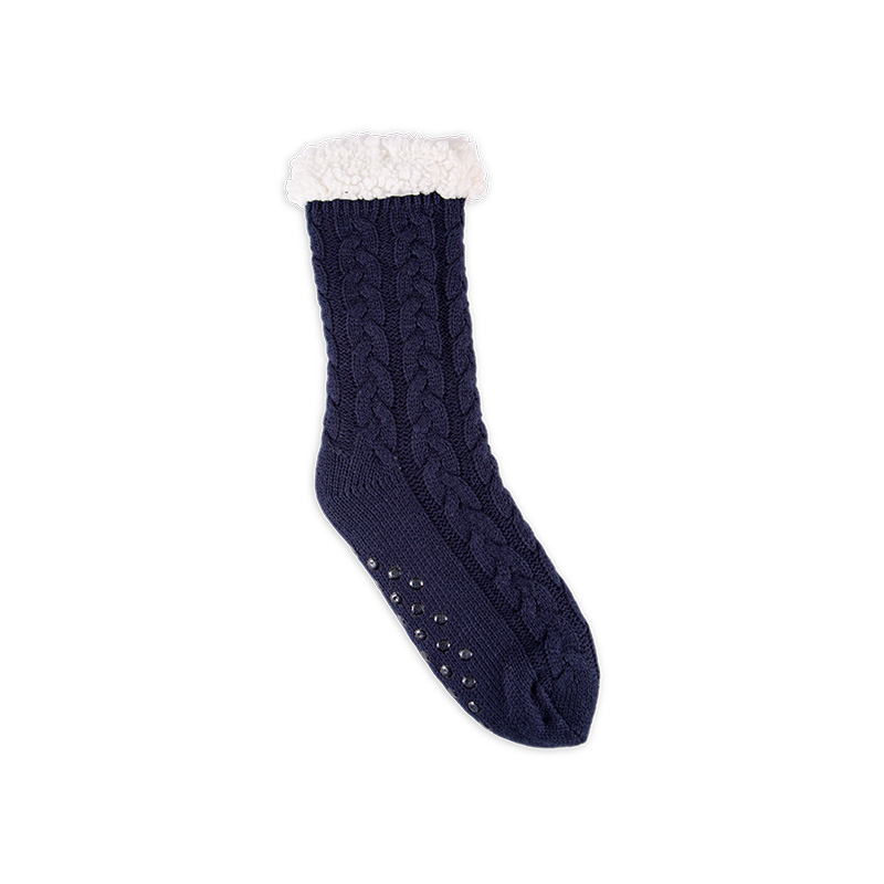 RZ045/RZ143 Classic Textured Cable Knit Thick Sherpa Fleece Lined Warm Non Slip Women’s Cabin Socks
